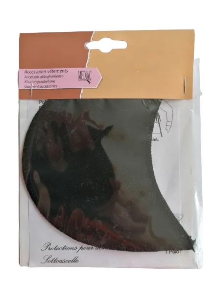 Zwarte wasbare kledingbeschermers - oksels  2 stuks
